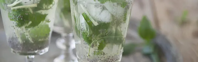 Svalkande dryck med citronmeliss