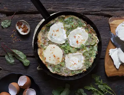 Frittata med chèvre och chili