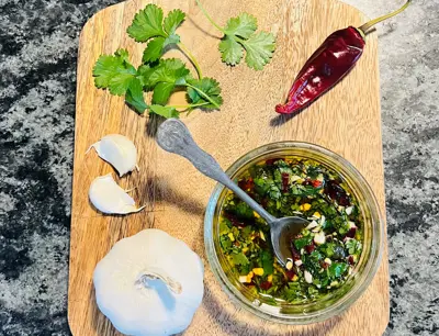 Dressing med chili och koriander