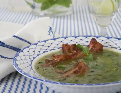 Soppa med knaprig bacon