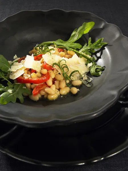 Vita bönor med parmesan och rucola